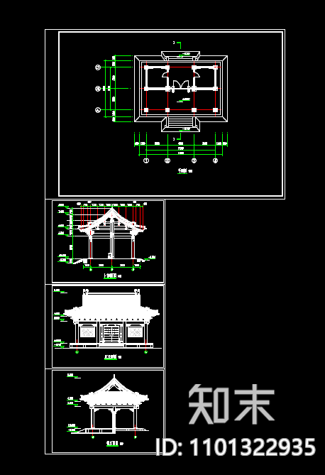 唐代风格古建筑建筑方案设计cad施工图下载【ID:1101322935】