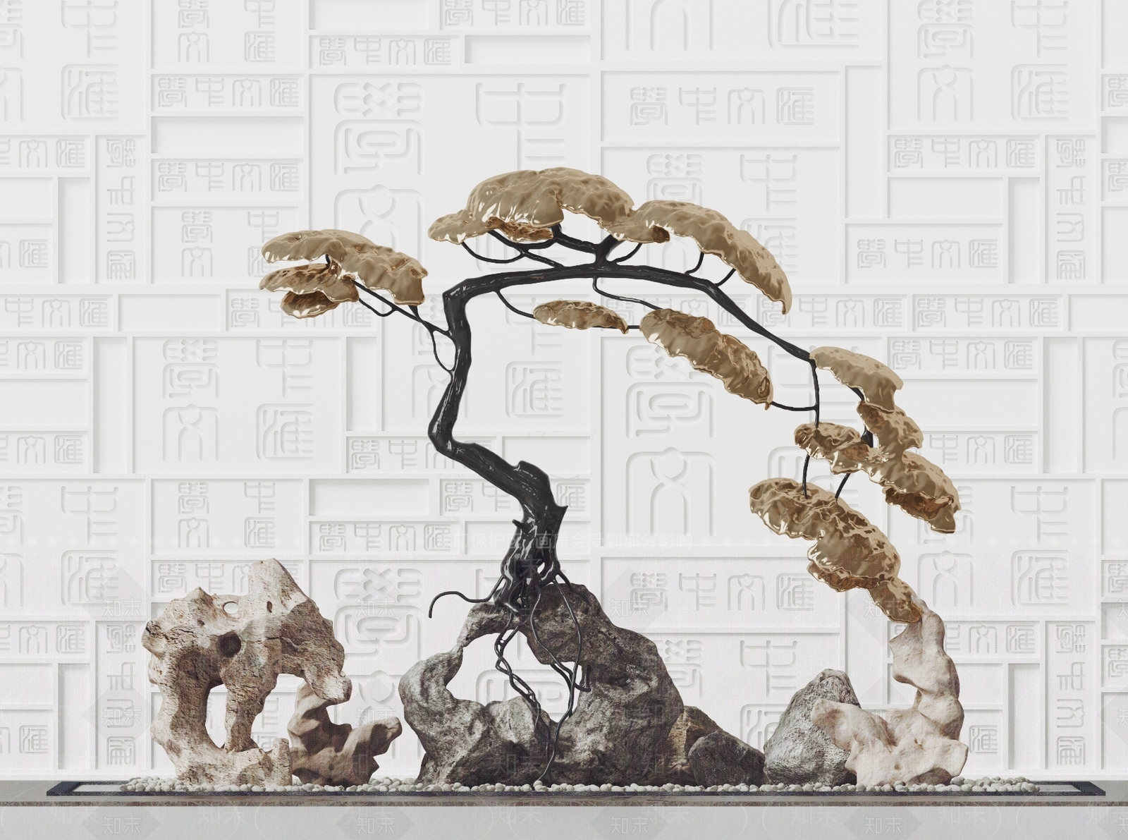 新中式禅意根雕装饰摆件3D模型下载【ID:1101335896】