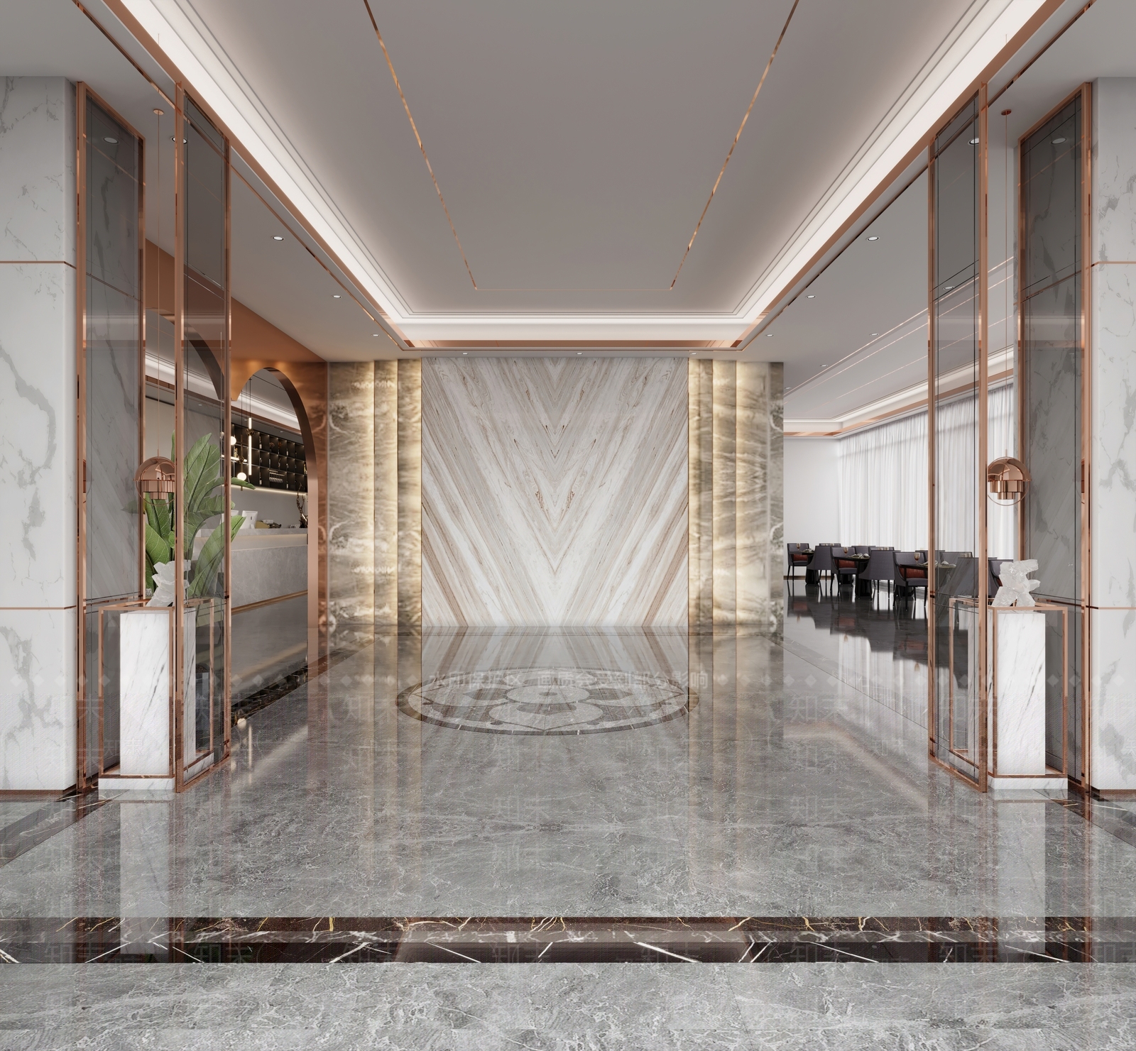 现代酒店电梯间3D模型下载【ID:1101340550】