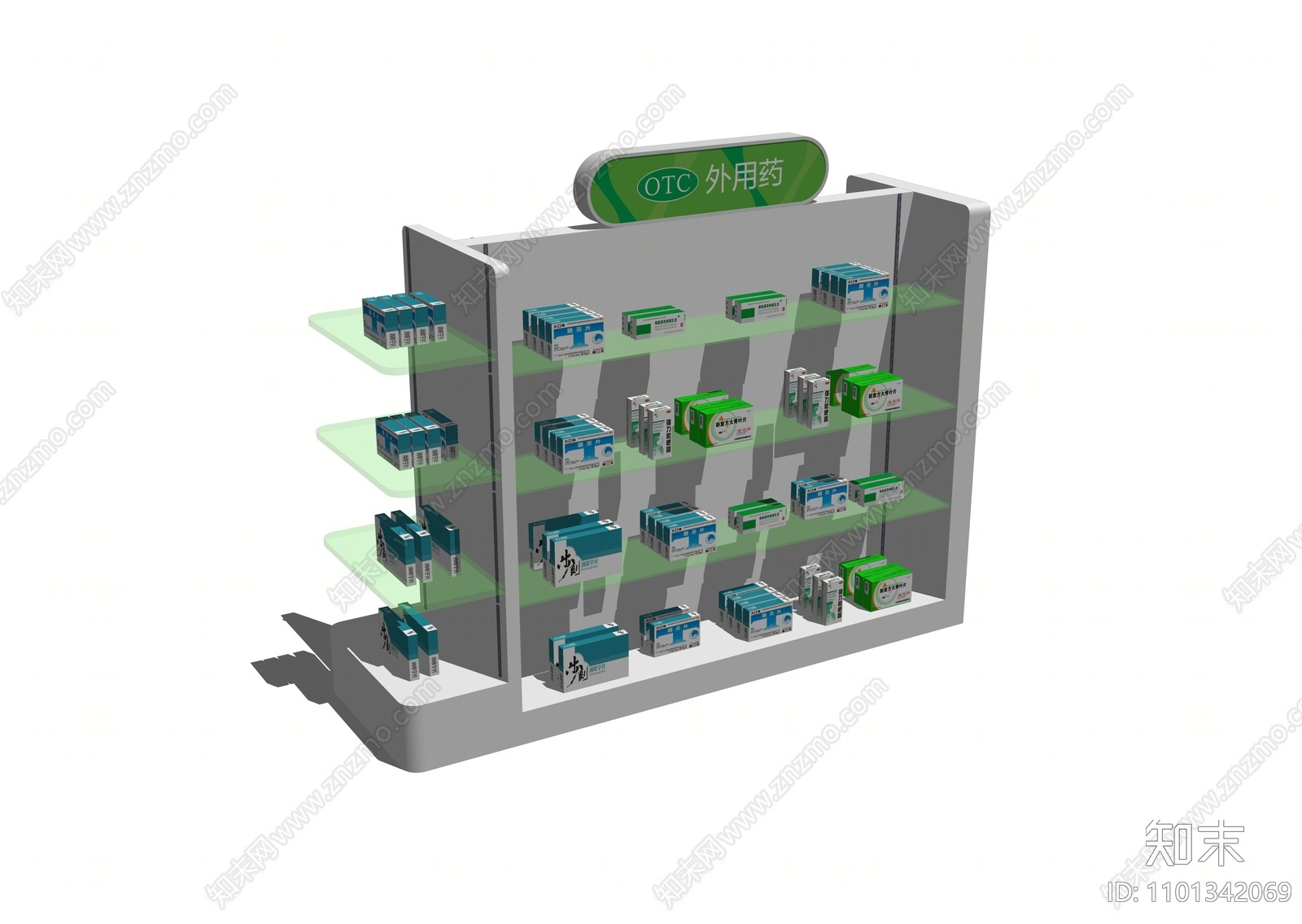 现代药品展柜SU模型下载【ID:1101342069】