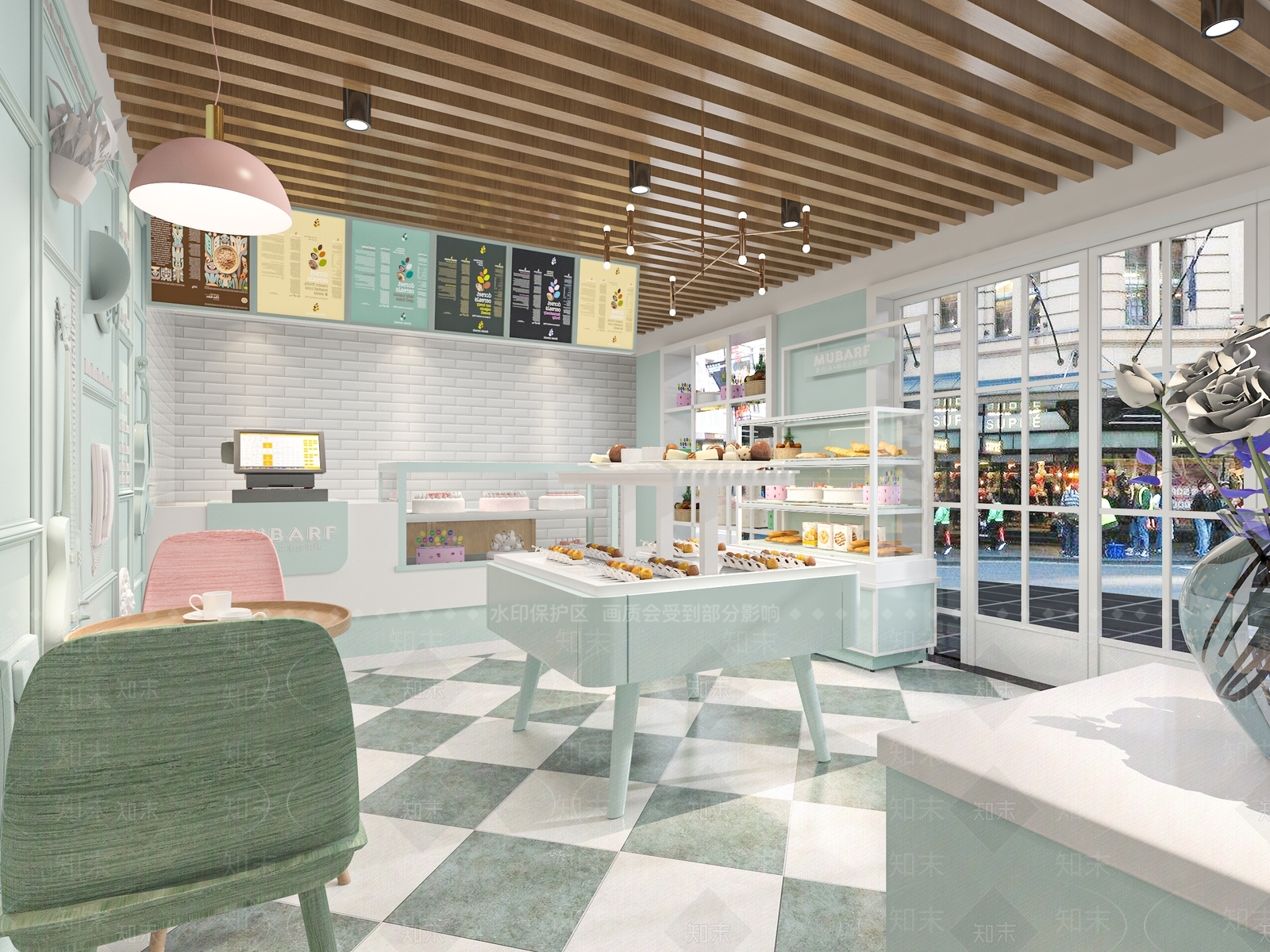 现代蛋糕店SU模型下载【ID:1101345303】