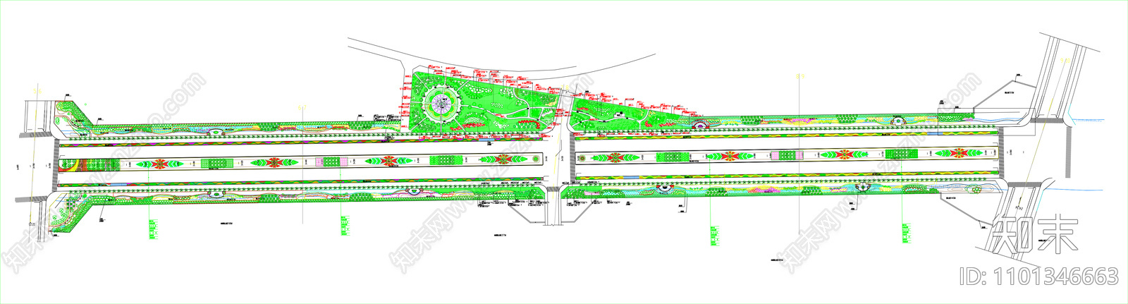 道路绿化施工图cad施工图下载【ID:1101346663】