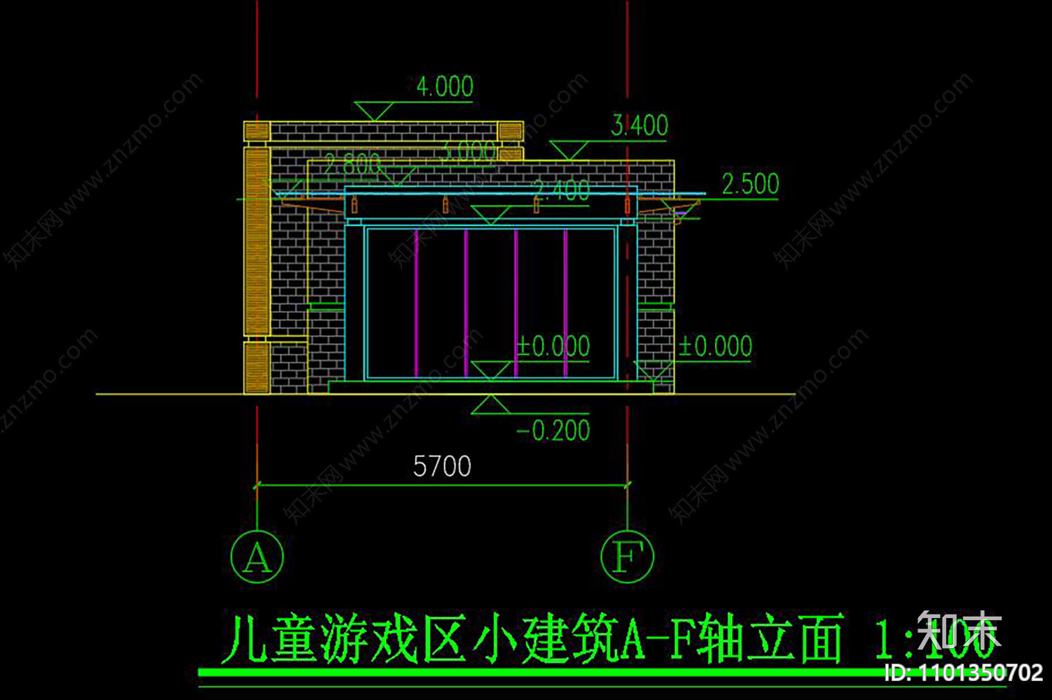 儿童游戏区建筑CADcad施工图下载【ID:1101350702】