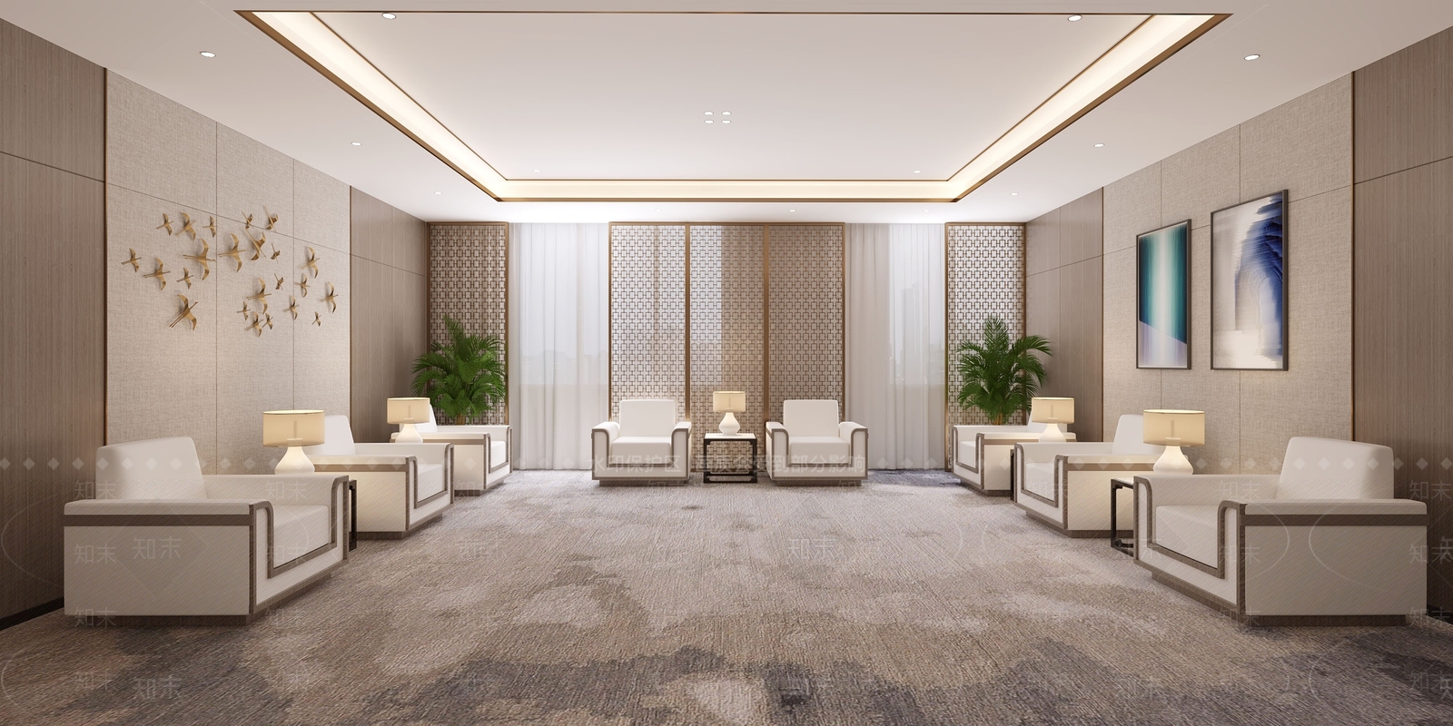 现代接待室3D模型下载【ID:1101352183】
