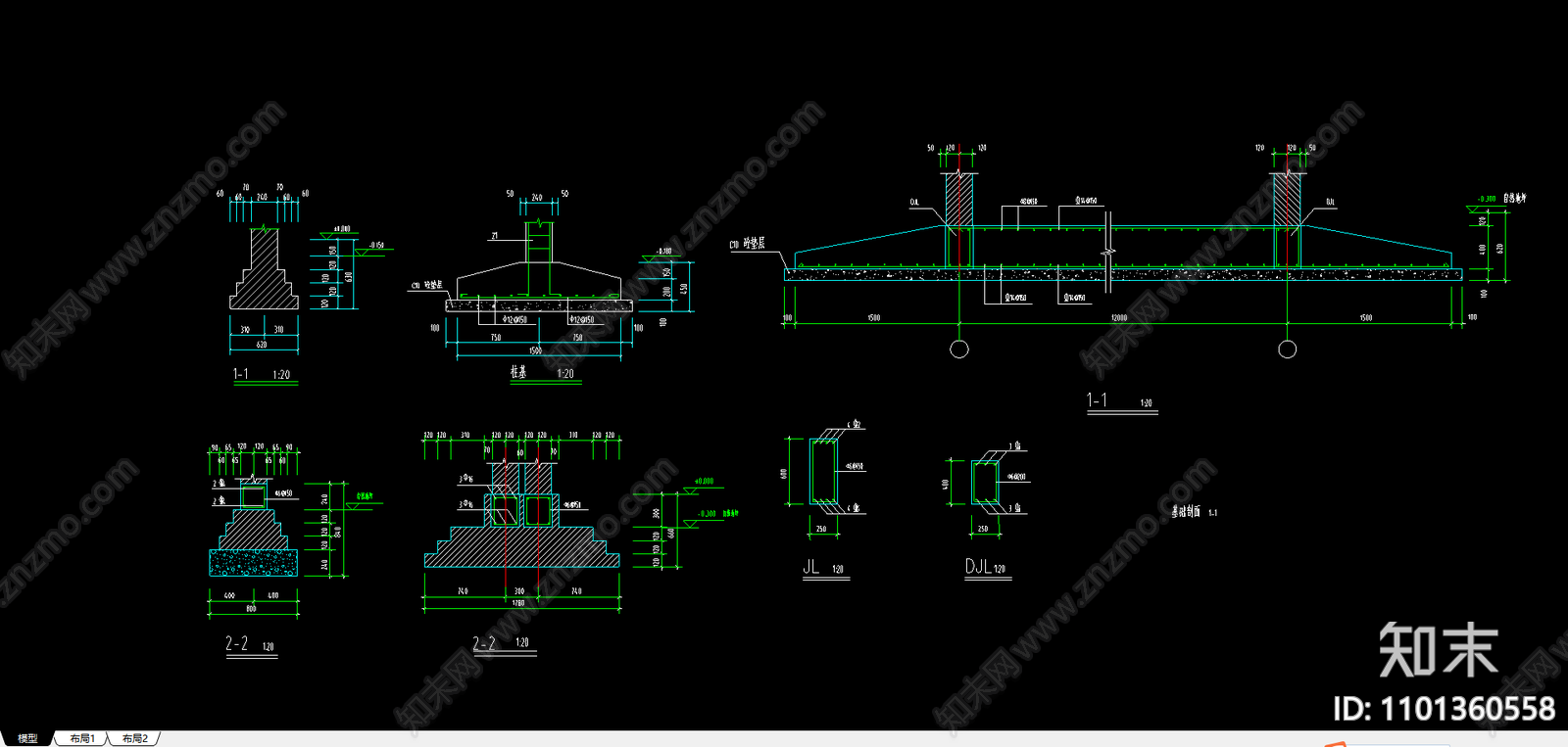 基础大样图施工图下载【ID:1101360558】