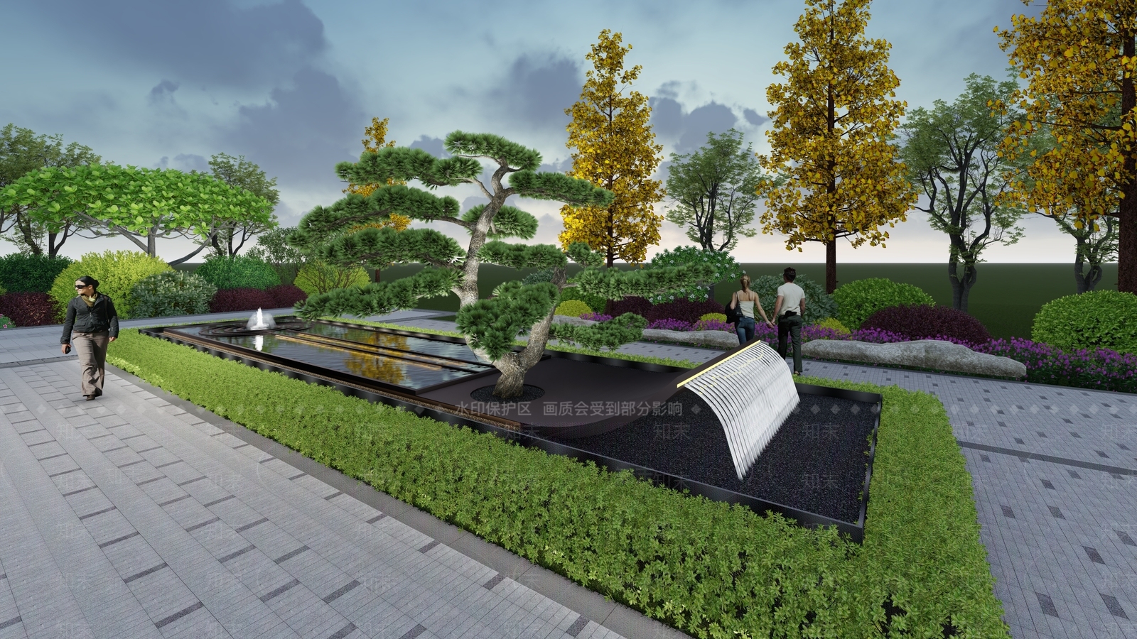 新中式景观小品SU模型下载【ID:1101365010】