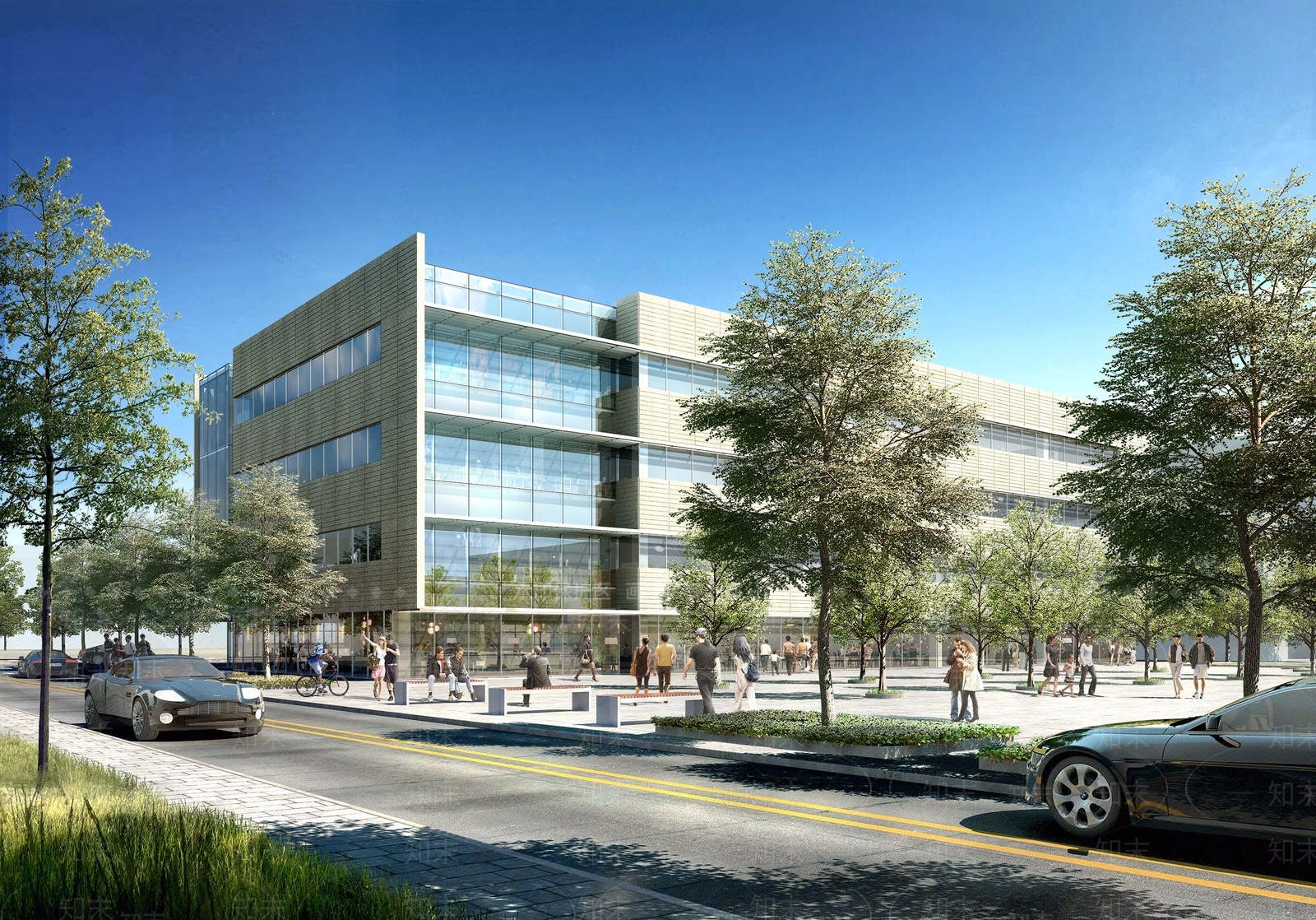 现代商业楼盘3D模型下载【ID:1101369406】