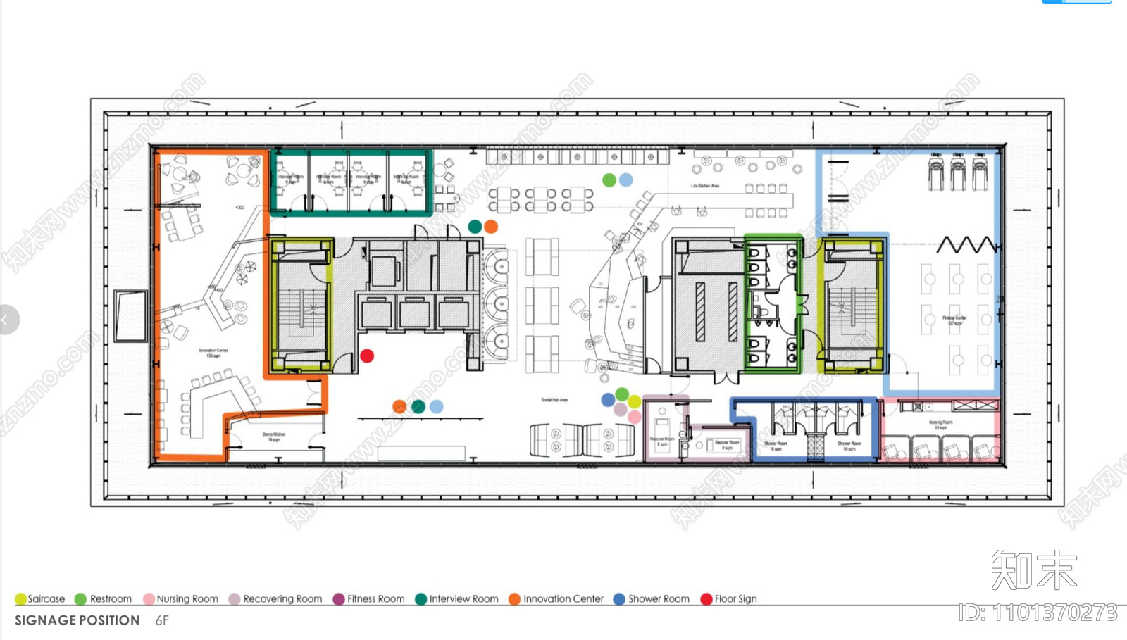 YUM中国总部办公室cad施工图下载【ID:1101370273】