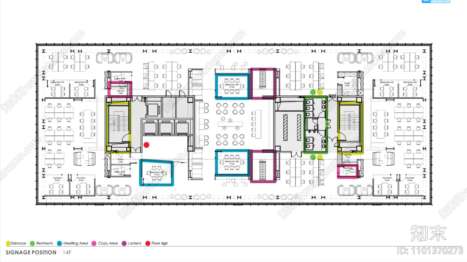 YUM中国总部办公室cad施工图下载【ID:1101370273】