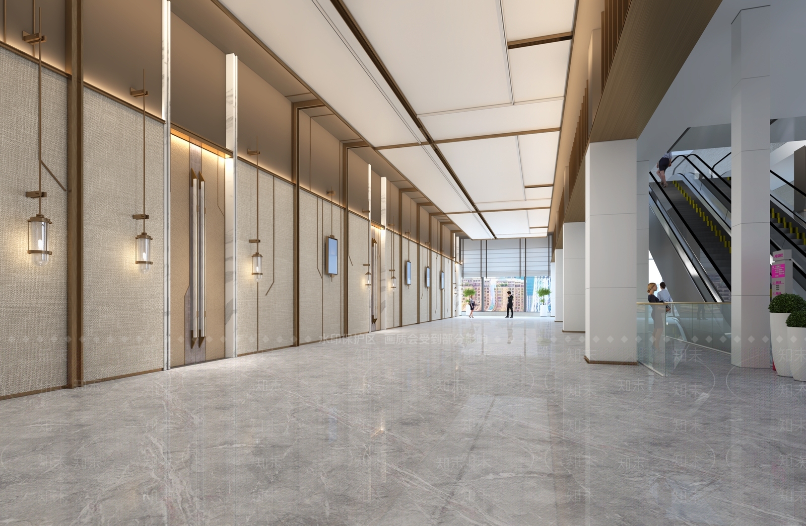 现代酒店电梯间3D模型下载【ID:1101370876】