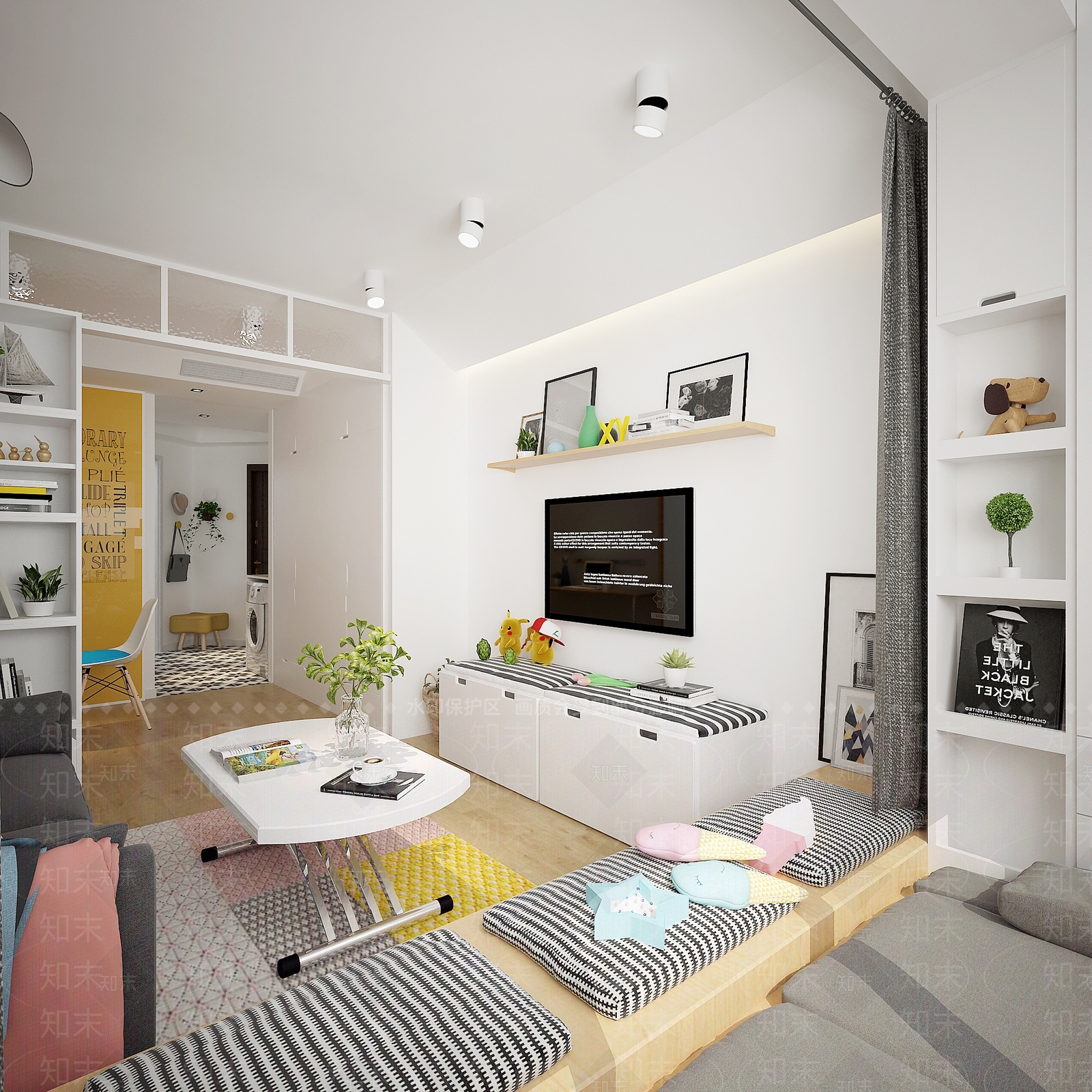 北欧单身公寓3D模型下载【ID:1101381453】