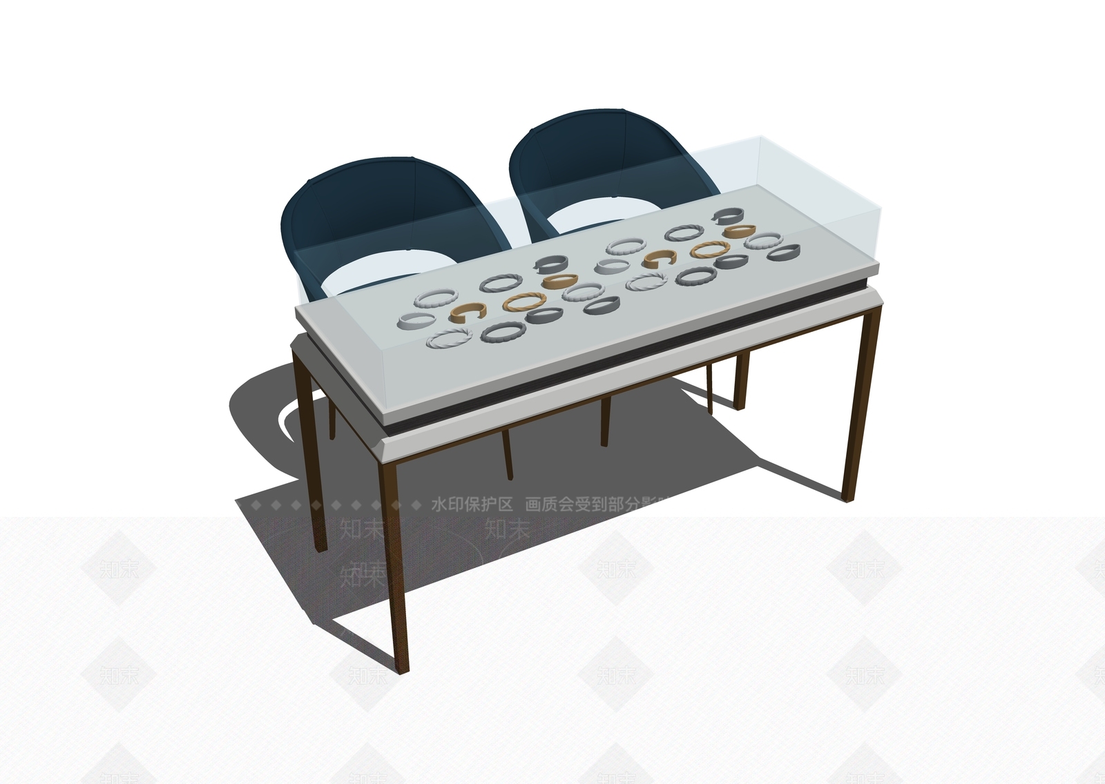 现代珠宝展示架SU模型下载【ID:1101383268】