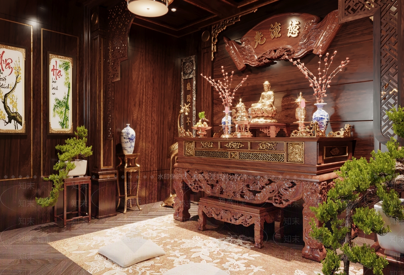 中式祠堂3D模型下载【ID:1101385007】