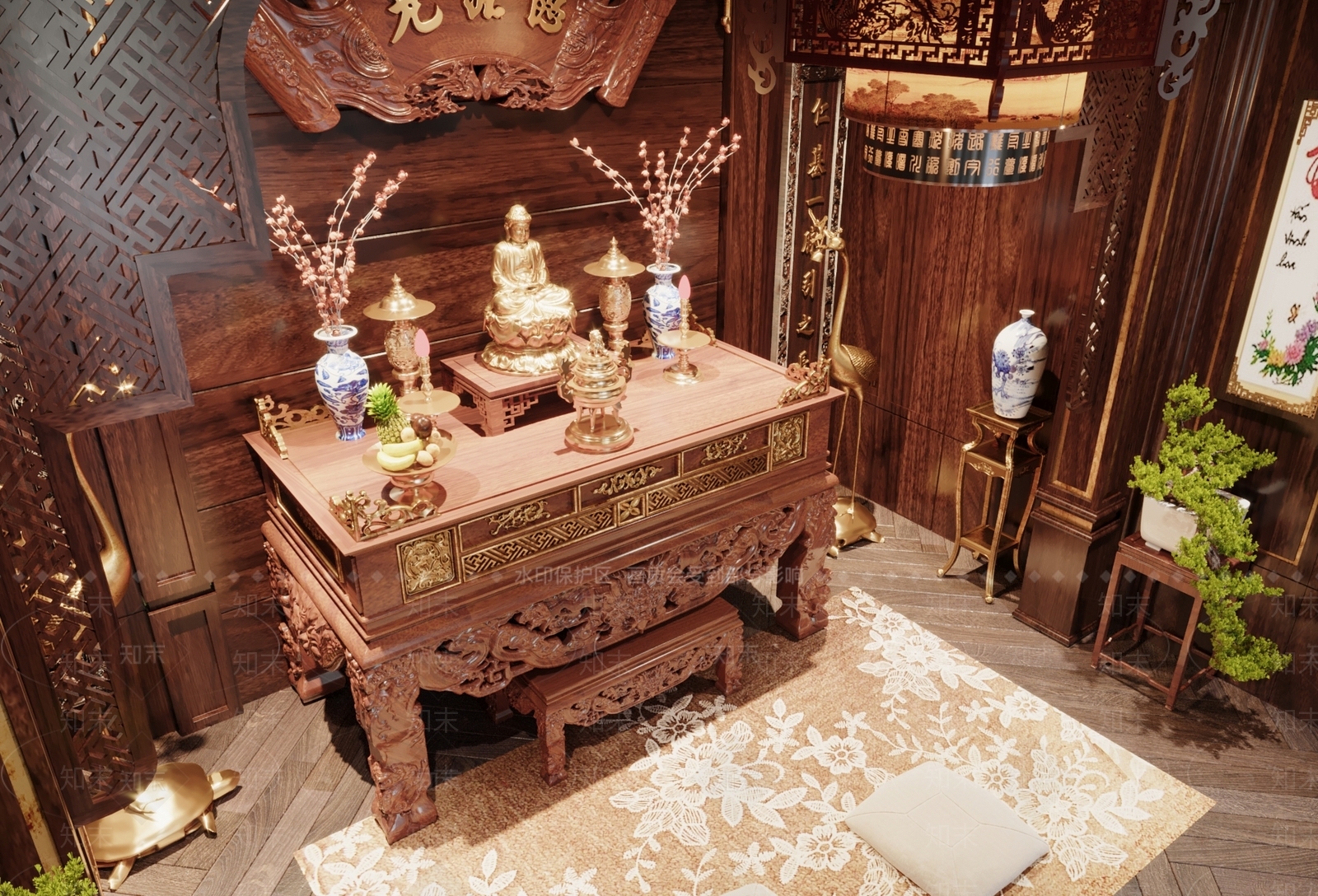 中式祠堂3D模型下载【ID:1101385007】