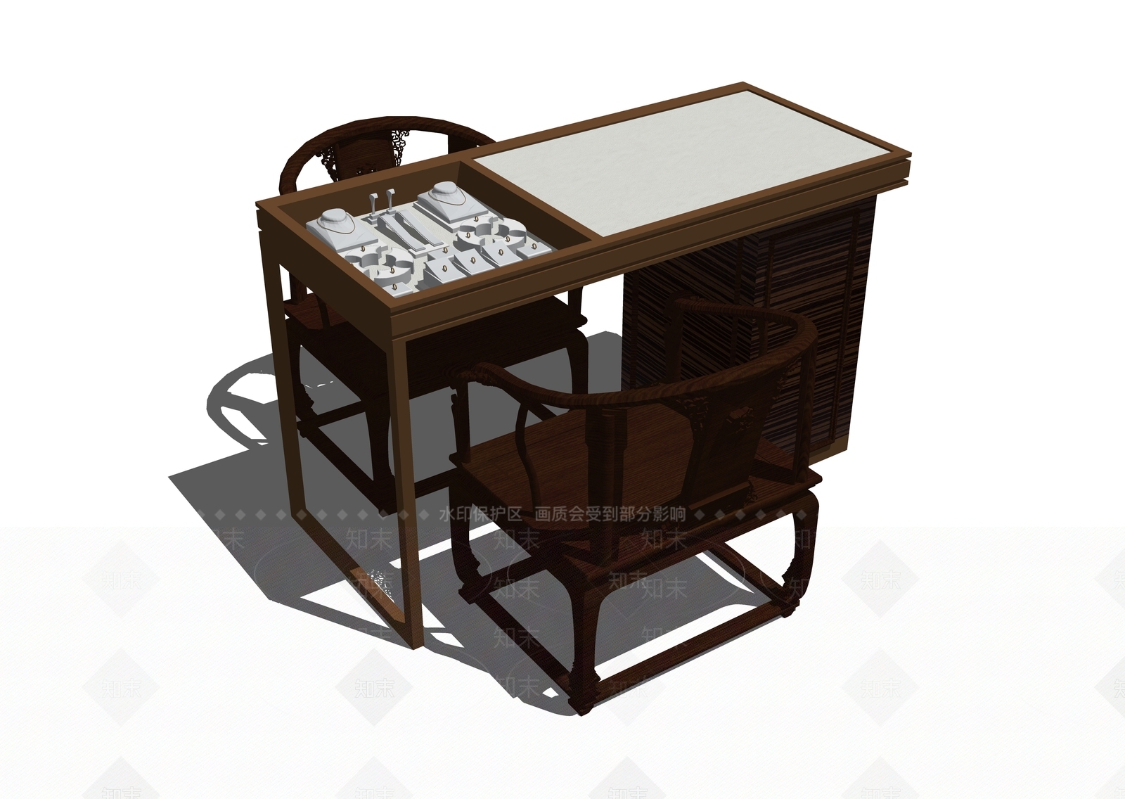 中式珠宝展柜SU模型下载【ID:1101385227】
