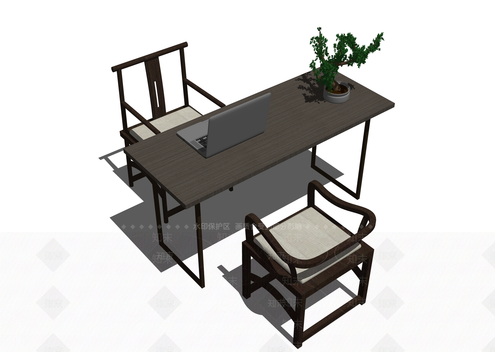 中式工作台SU模型下载【ID:1101385903】