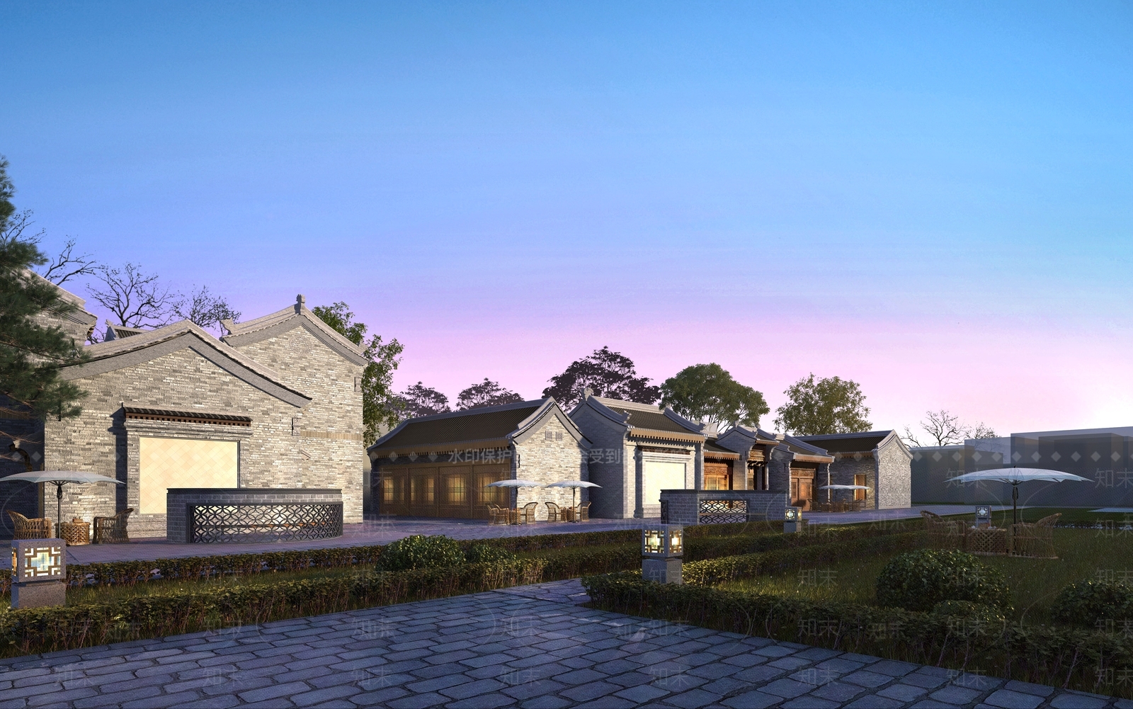 中式古建筑3D模型下载【ID:1101391875】