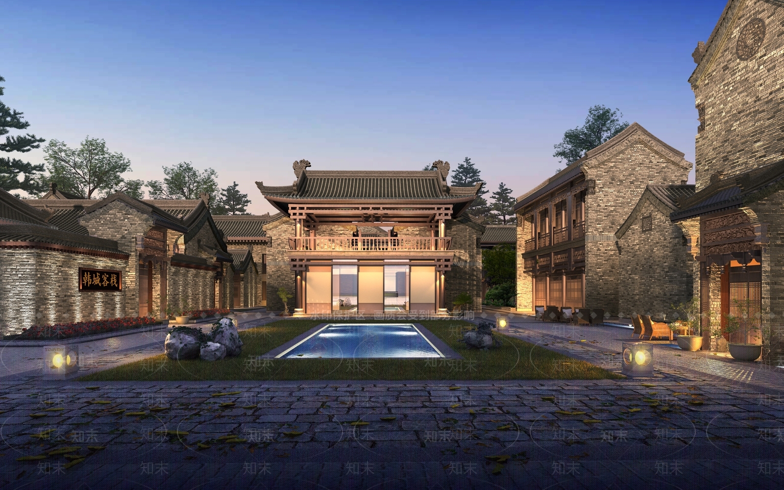 中式古建筑3D模型下载【ID:1101391987】