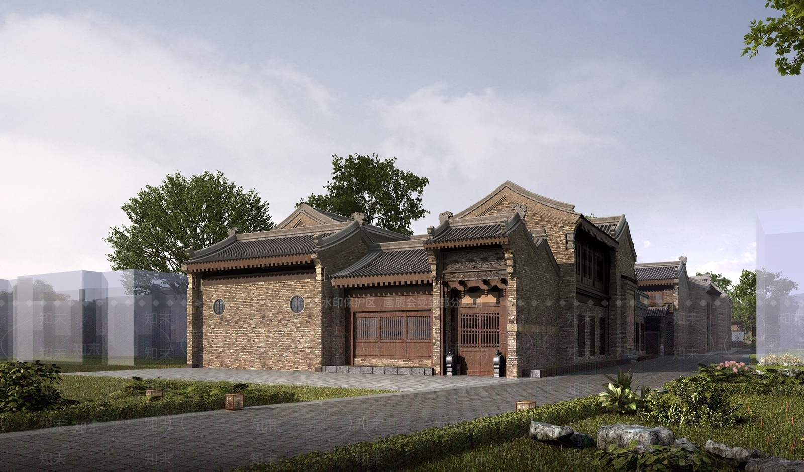 中式古建筑3D模型下载【ID:1101392012】