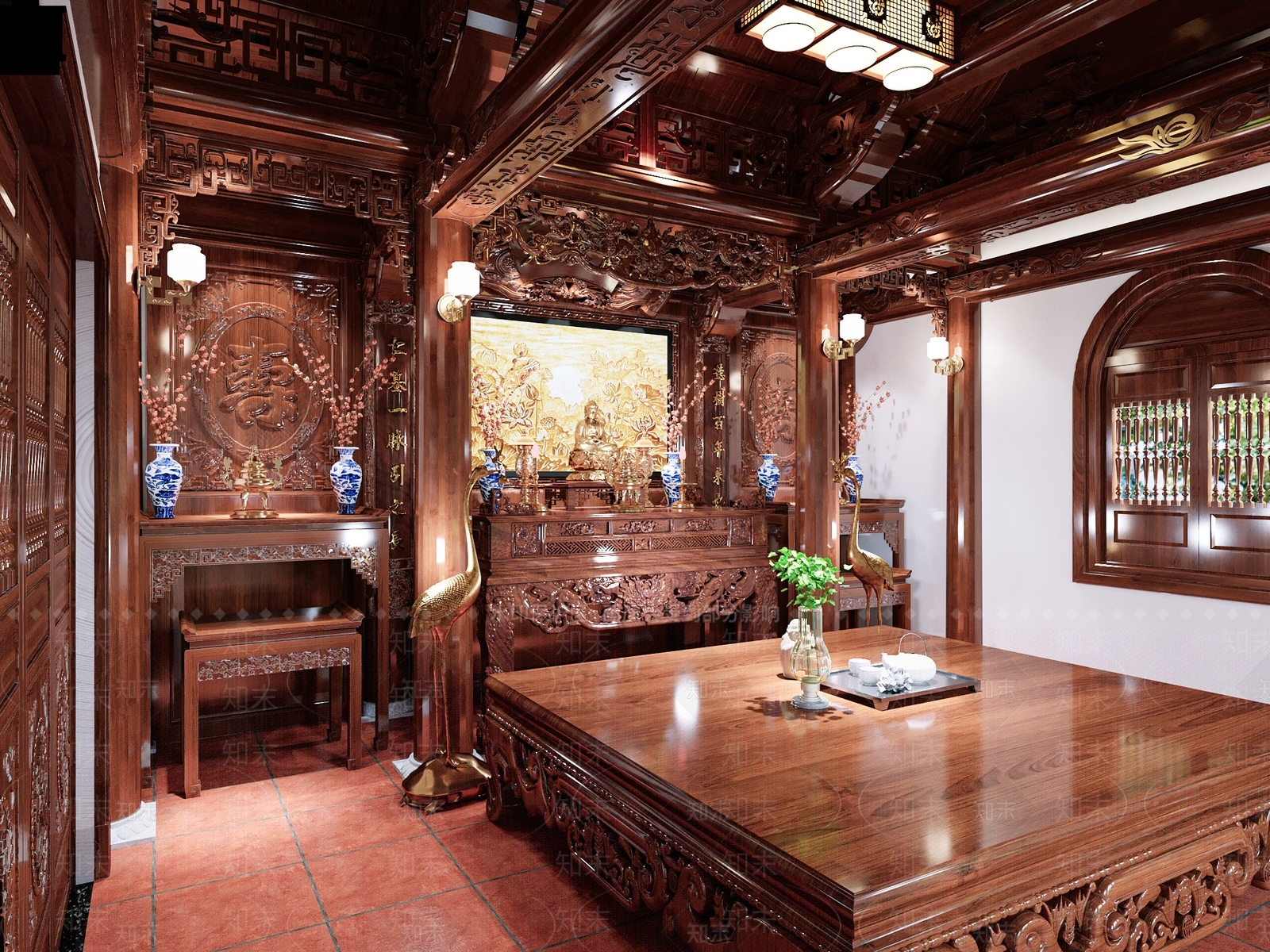 中式祠堂3D模型下载【ID:1101393760】