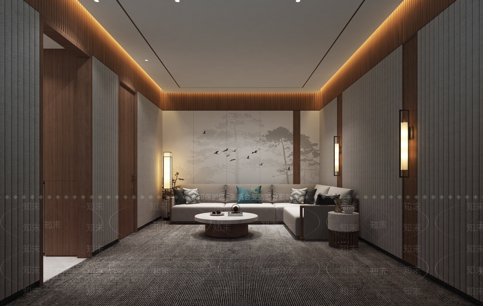 新中式家居影音室3D模型下载【ID:1101396287】