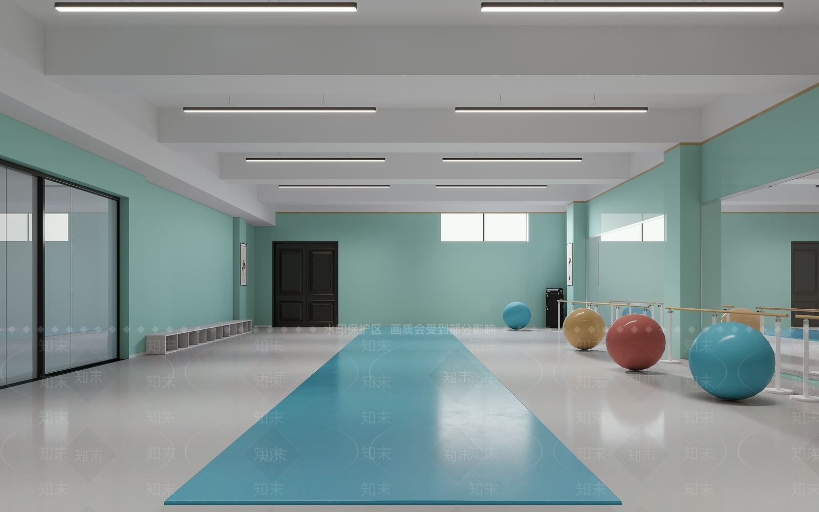 现代舞蹈教室3D模型下载【ID:1101400465】