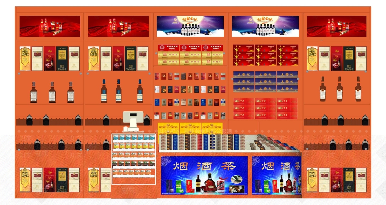 现代便利店货架SU模型下载【ID:1101499258】