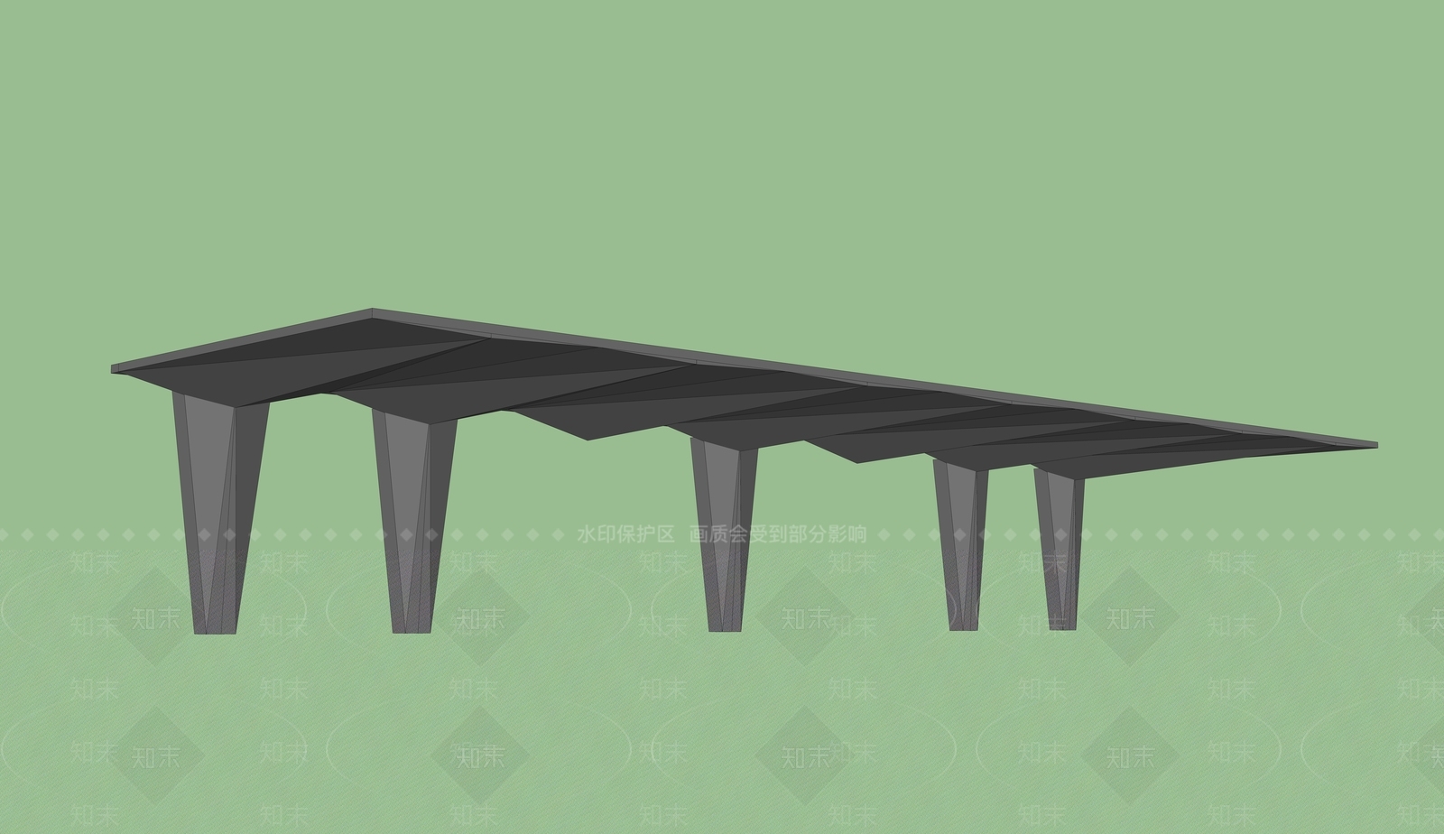 现代风格停车棚SU模型下载【ID:1101406552】