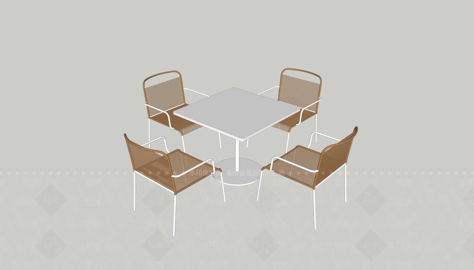 现代休闲桌椅SU模型下载【ID:1101408882】