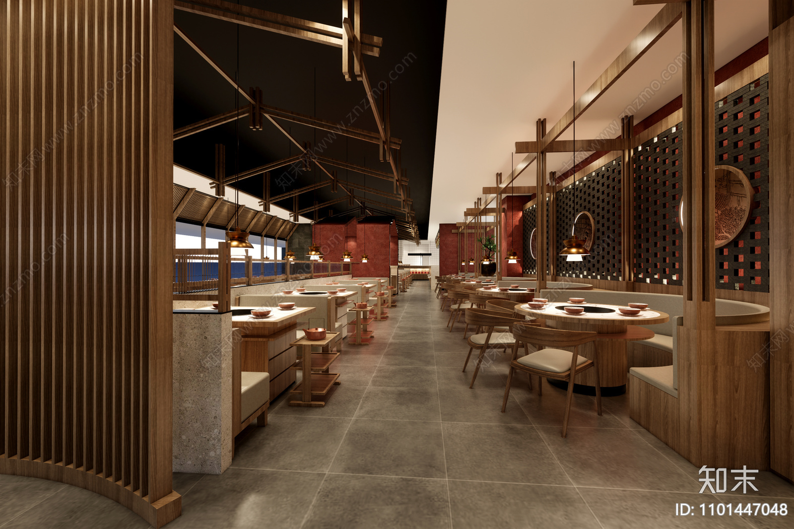 中式火锅店施工图下载【ID:1101447048】