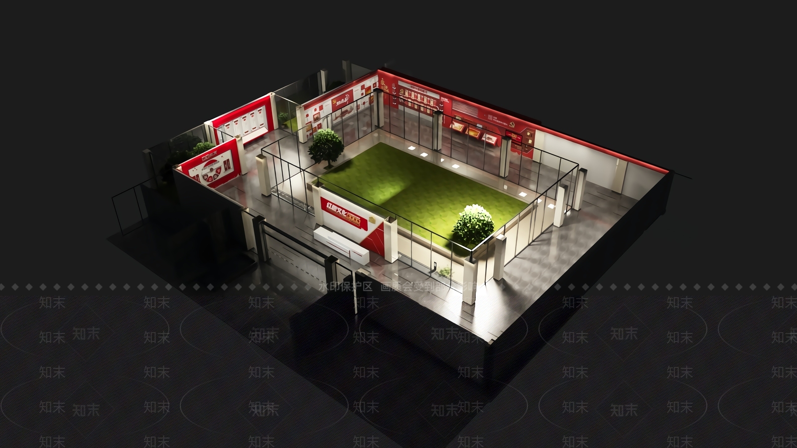 现代学党史党建展厅3D模型下载【ID:1101419902】