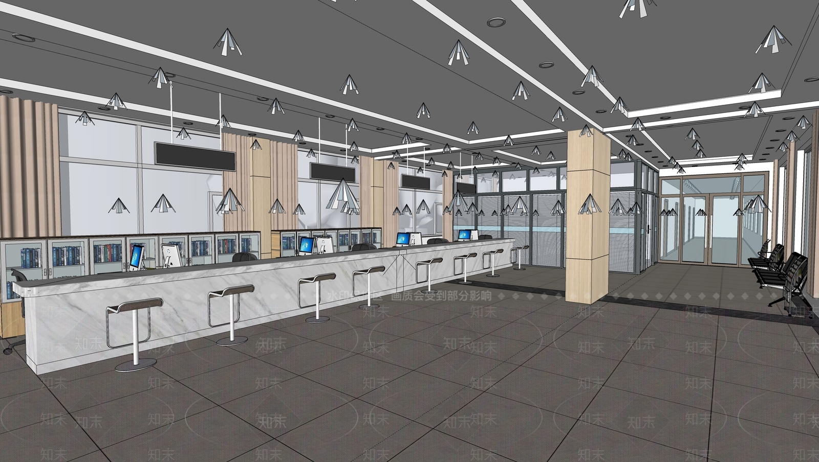 现代其他办公区域SU模型下载【ID:1101420639】