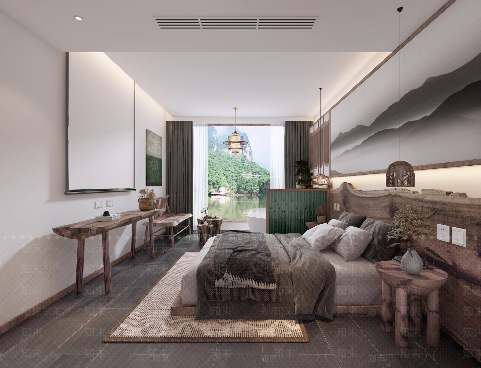 新中式民宿3D模型下载【ID:1101421232】