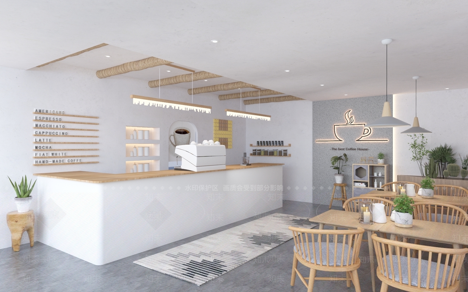 北欧奶茶咖啡店3D模型下载【ID:1101422020】