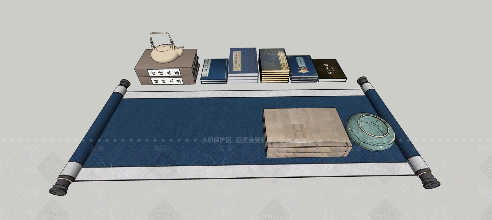 中式书籍SU模型下载【ID:1101422779】