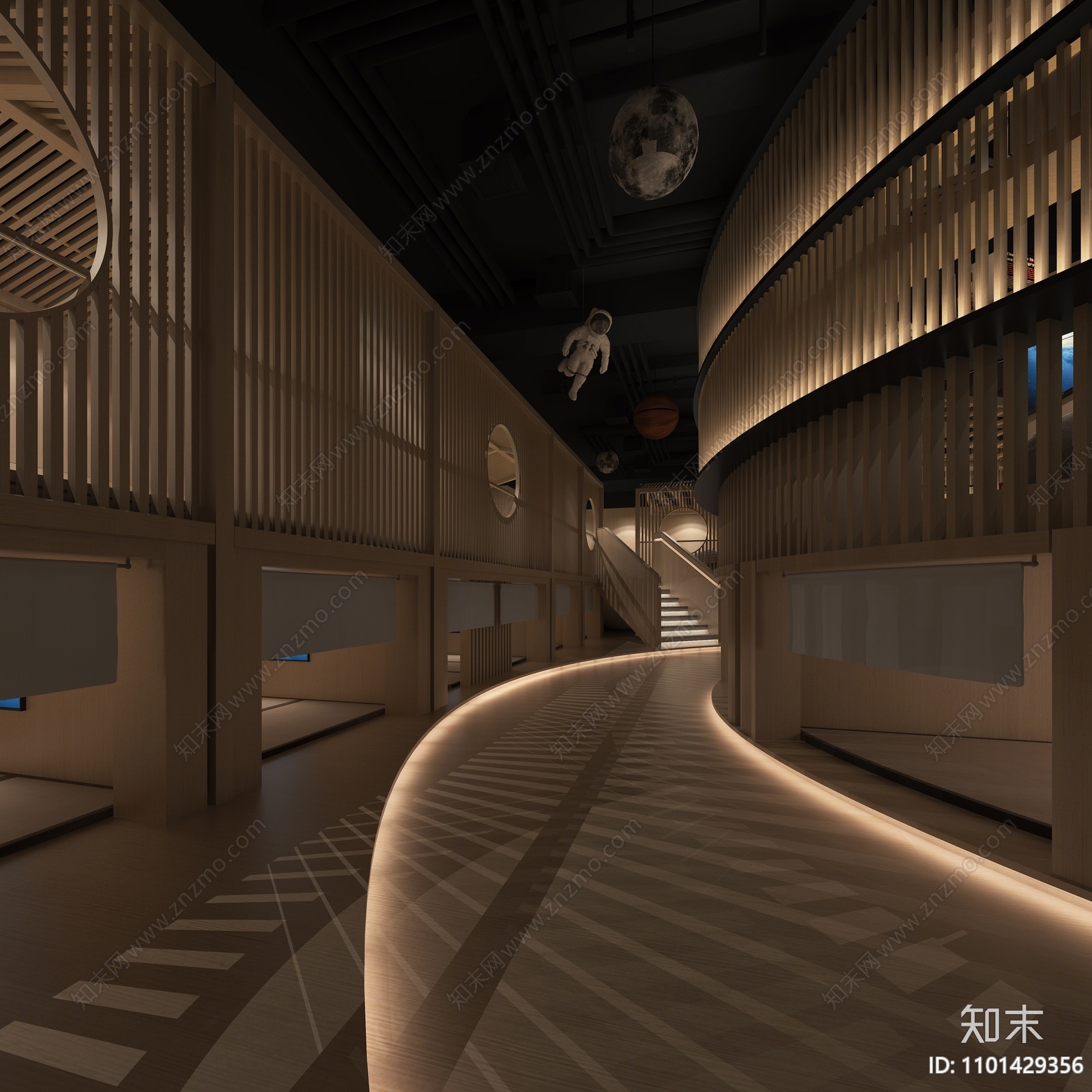 现代图书馆3D模型下载【ID:1101429356】