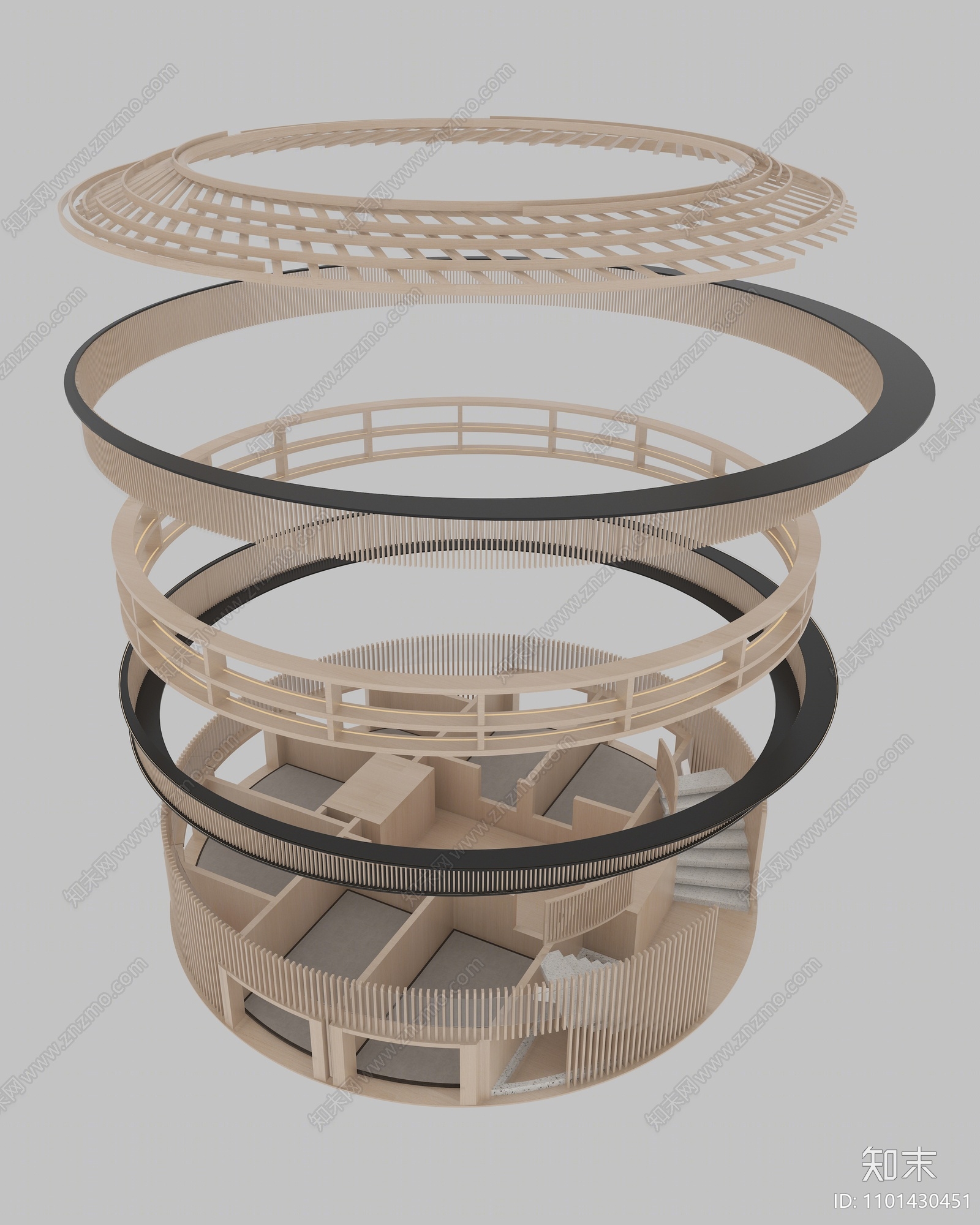 现代图书馆3D模型下载【ID:1101430451】