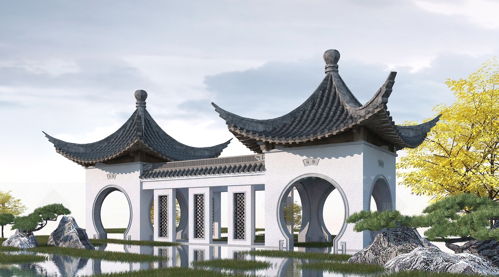 中式亭子3D模型下载【ID:1101433876】