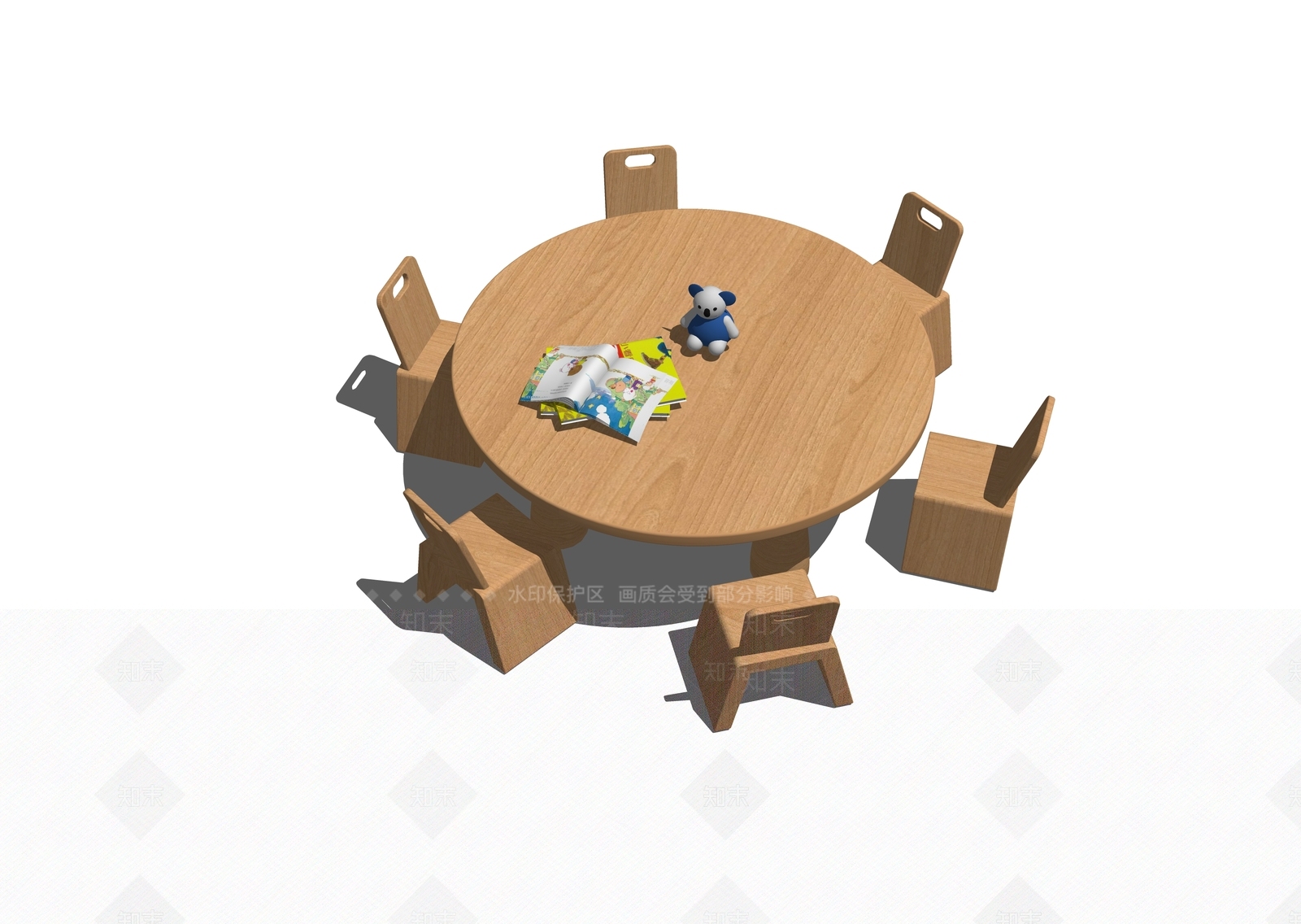 现代儿童书桌SU模型下载【ID:1101435971】