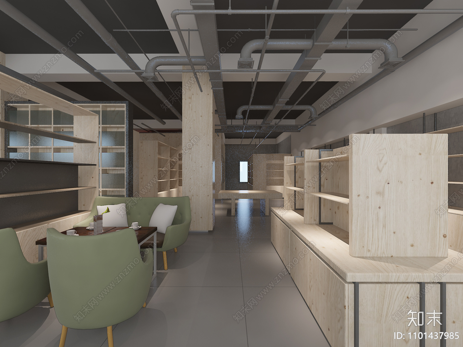 沈阳文华书店丨效果图cad施工图下载【ID:1101437985】