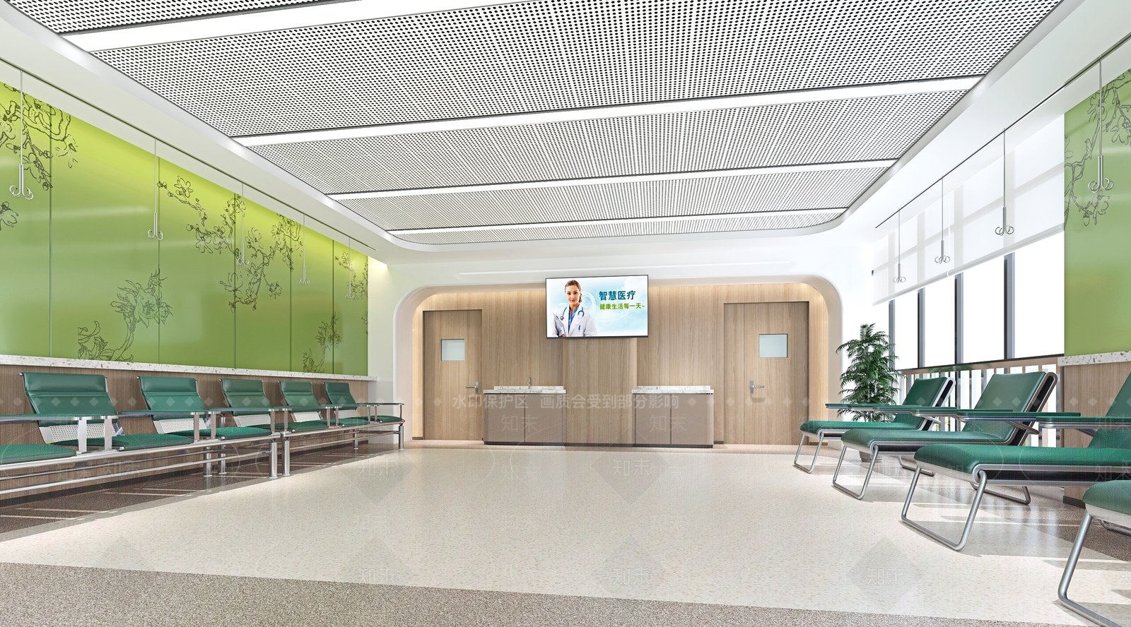 现代医院输液室3D模型下载【ID:1101442485】