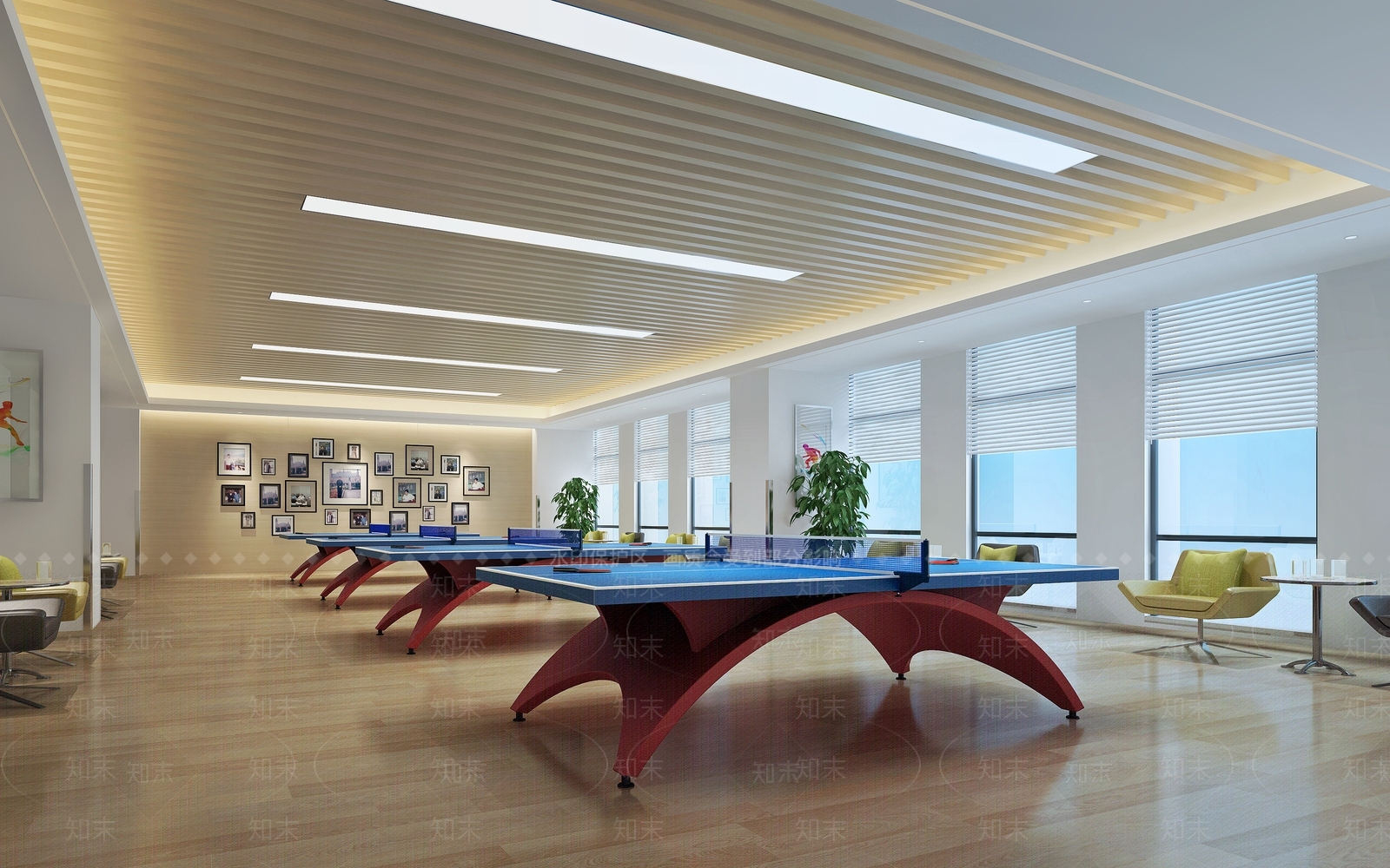 现代乒乓球室3D模型下载【ID:1101444334】