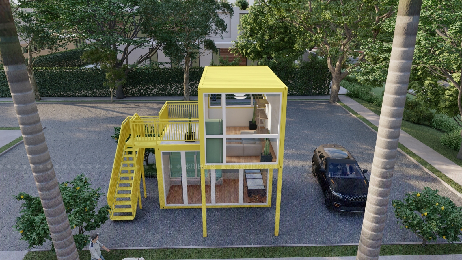 现代集装箱工作室SU模型下载【ID:1101494884】
