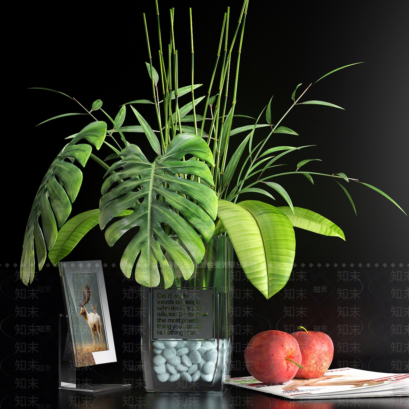 现代桌面饰品摆件组合3D模型下载【ID:1101448700】