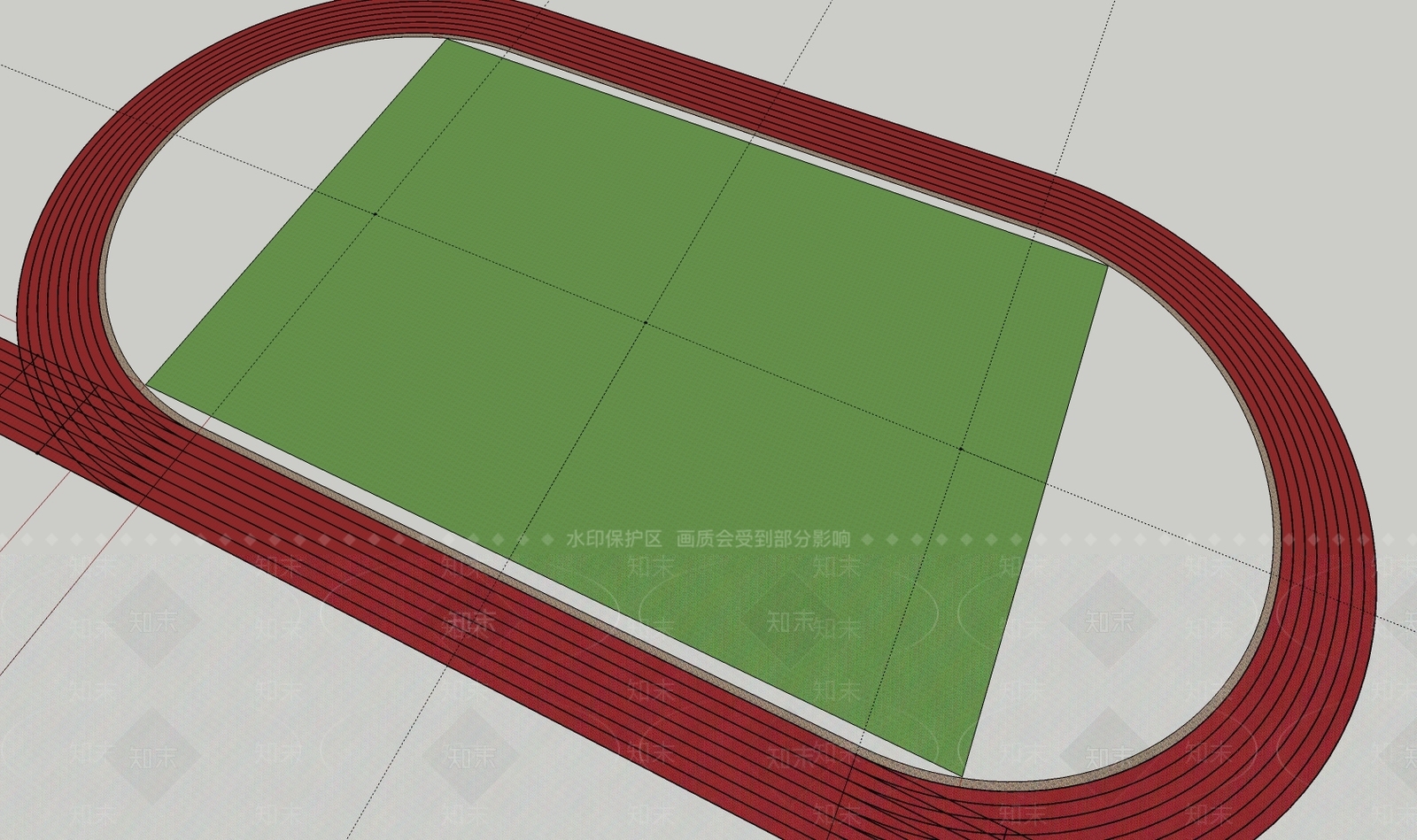 现代田径场SU模型下载【ID:1101503715】