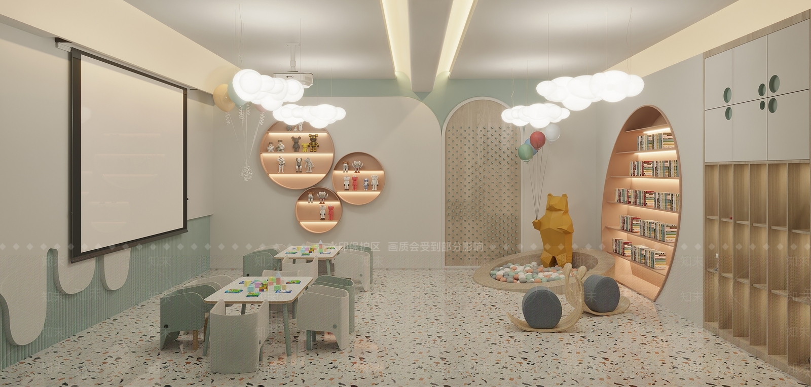 现代幼儿园儿童活动室3D模型下载【ID:1101451256】