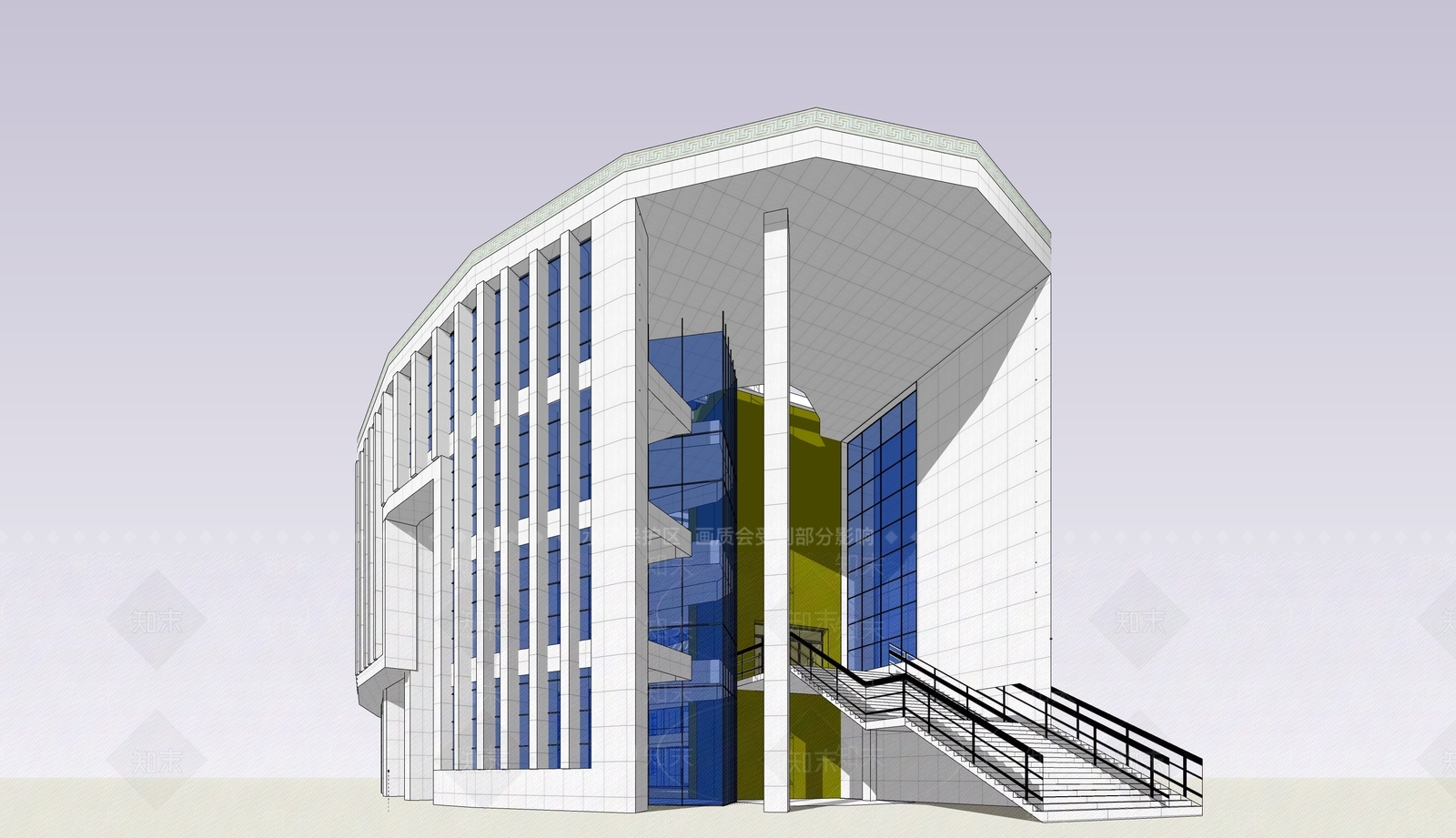 现代体育建筑SU模型下载【ID:1101454685】
