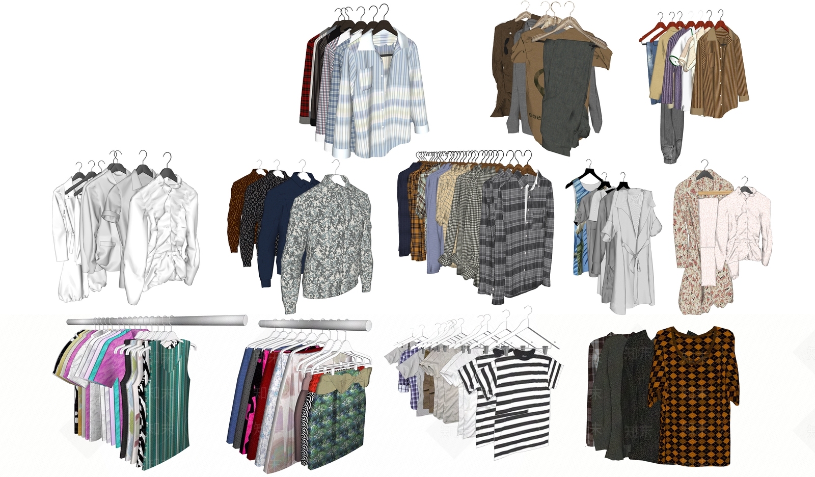 现代服装SU模型下载【ID:1101516381】
