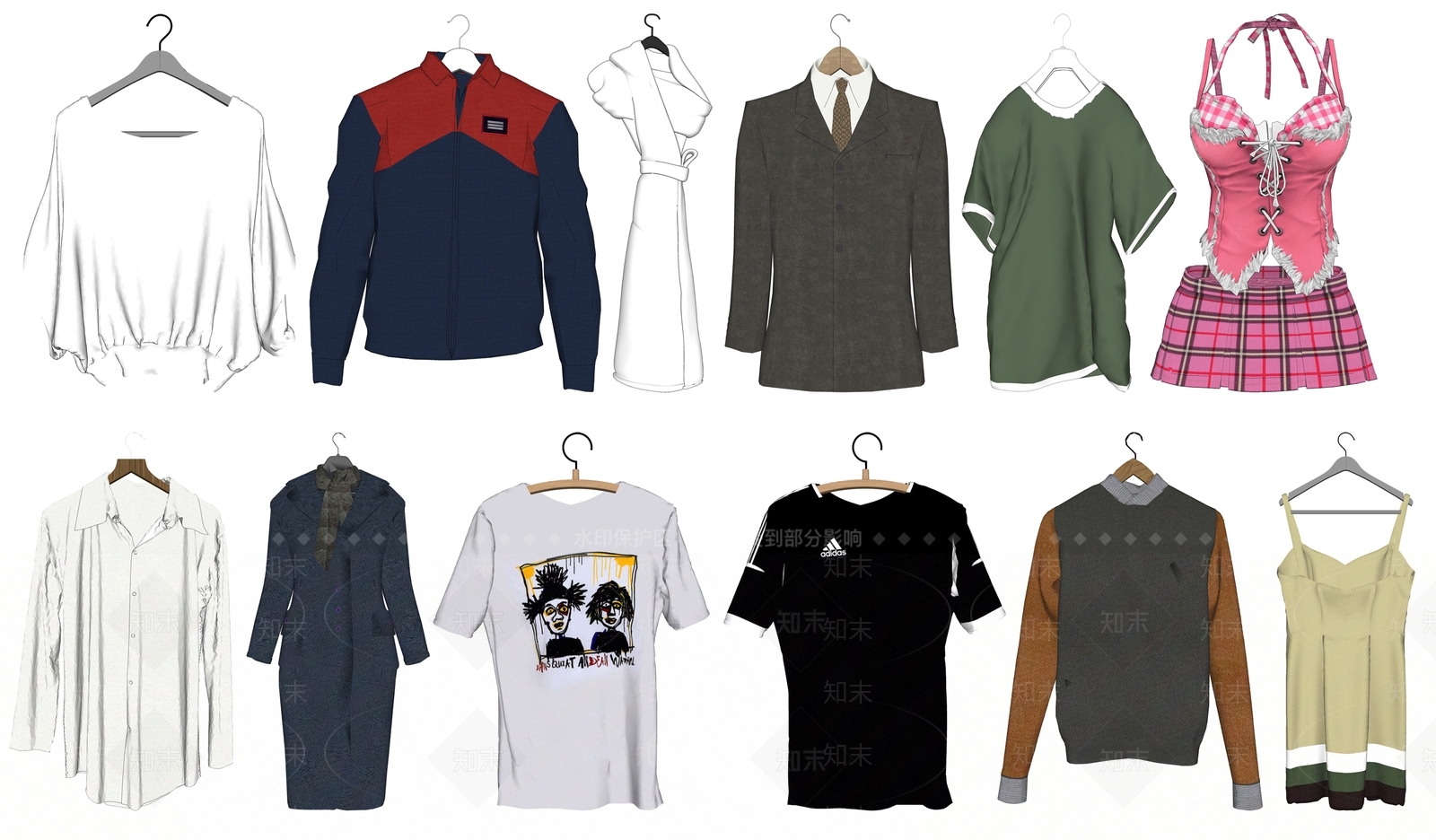 现代服装SU模型下载【ID:1101516129】
