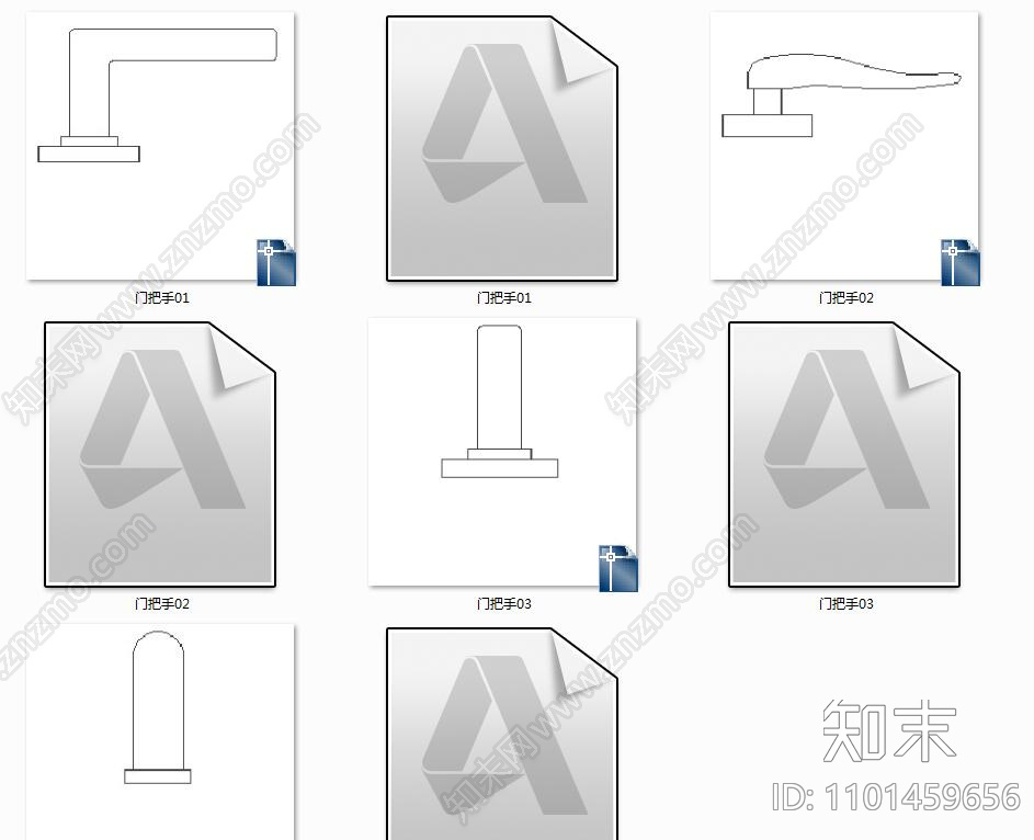 五金平立面门把手cad施工图下载【ID:1101459656】